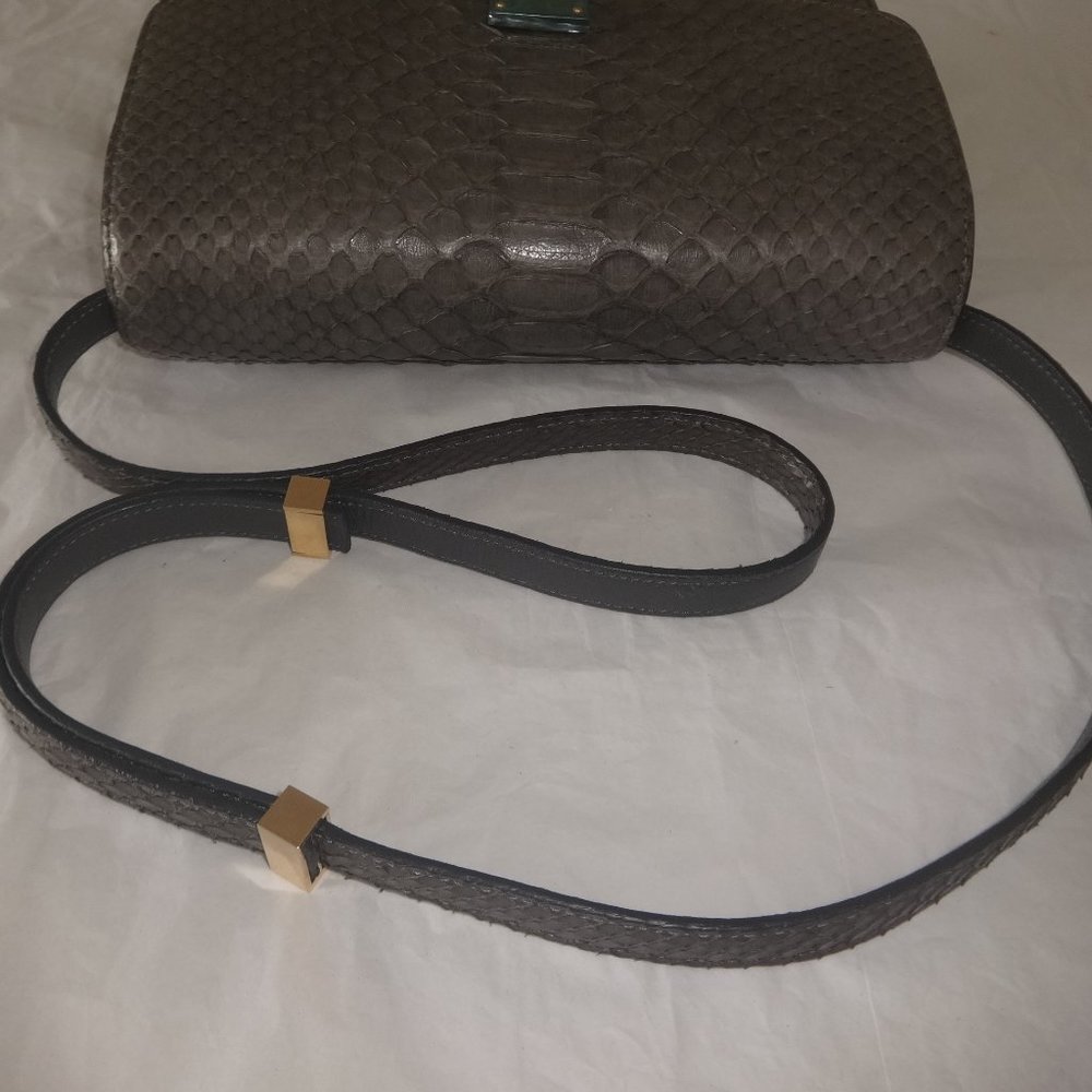 Cline Classic Box Medium Gray Python Skin Leather - image 3